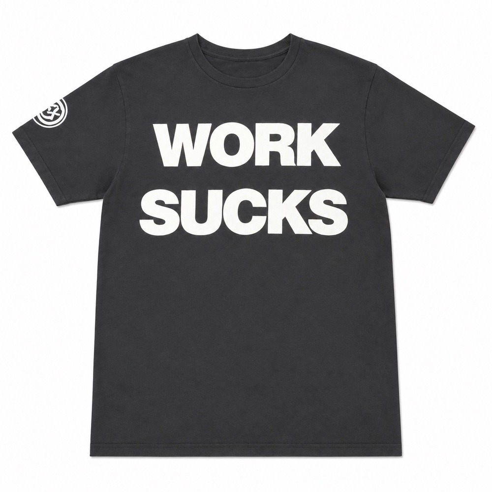 Blink 182 Work Sucks I Know Graphic T-Shirt Black Short Sleeve Mens Medium Tee